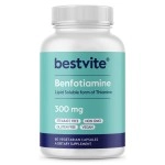 BESTVITE Benfotiamine 300mg (60 Vegetarian Capsules) No Stearates - No Silicon Dioxide - Vegan - Non GMO - Gluten Free