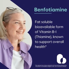 BESTVITE Benfotiamine 300mg (60 Vegetarian Capsules) No Stearates - No Silicon Dioxide - Vegan - Non GMO - Gluten Free