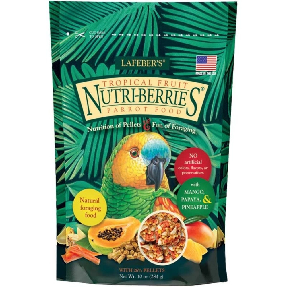Lafeber Tropical Fruit Nutri-Berries Pet Bird Food, Made with Non-GMO and Human-Grade Ingredients, for Parrots, 10 oz
