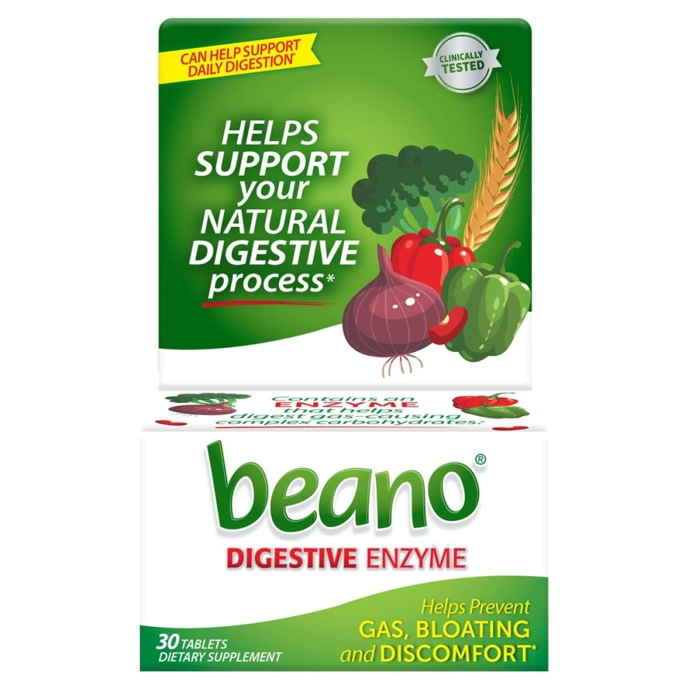 Beano Food Enzyme Dietary Supplement Tablets, 30 Tabs (Pack of 1)