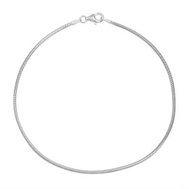 Bling Jewelry Unisex Simple Plain Snake Chain Anklet Strong Ankle Bracelet For Women Teen .925 Sterling Silver Made In Italy 9 or 10 Inch 1.5MM Plus Size Bracelets For Men