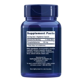 Life Extension PS Caps 100 mg - Supports Healthy Cognitive Function - Non-GMO, Gluten-Free - 100 Vegetarian Capsules