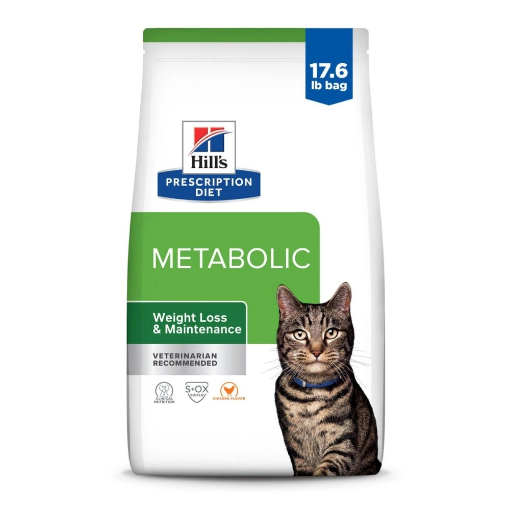 Hill\'s Prescription Diet Metabolic Weight Management Chicken Flavor Dry Cat Food, 17 Pound Bag