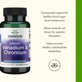 Swanson Ultra Albion Vanadium/Chromium 60 Veg Capsules