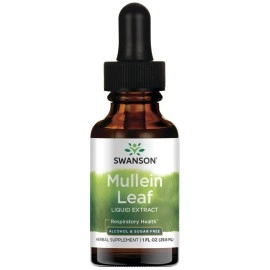 Swanson Mullein Leaf Liquid Extract (Alcohol and Sugar-Free) 1 fl Ounce (29.6 ml) Liquid
