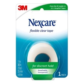 Nexcare Flexible Clear Tape, Waterproof Transparent Medical Tape, Secures Dressings and Catheter Tubing - 1 In x 10 Yds, 1 Roll of Tape