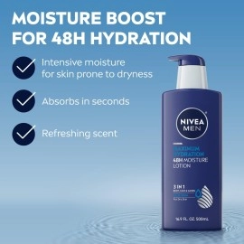 NIVEA Men Maximum Hydration 3 in 1 Nourishing Lotion 16.9 Fluid Ounce