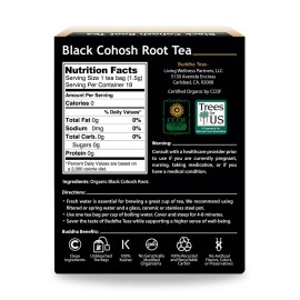 Organic Black Cohosh Root Tea - Kosher, Caffeine-Free, GMO-Free - 18 Bleach-Free Tea Bags