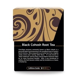 Organic Black Cohosh Root Tea - Kosher, Caffeine-Free, GMO-Free - 18 Bleach-Free Tea Bags
