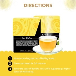 Buddha Teas Organic Corn Silk 18 Bleach-Free Bags - Caffeine Free, Natural Source of Vitamins and Antioxidants, Supports Urinary Tract Health, Non-GMO