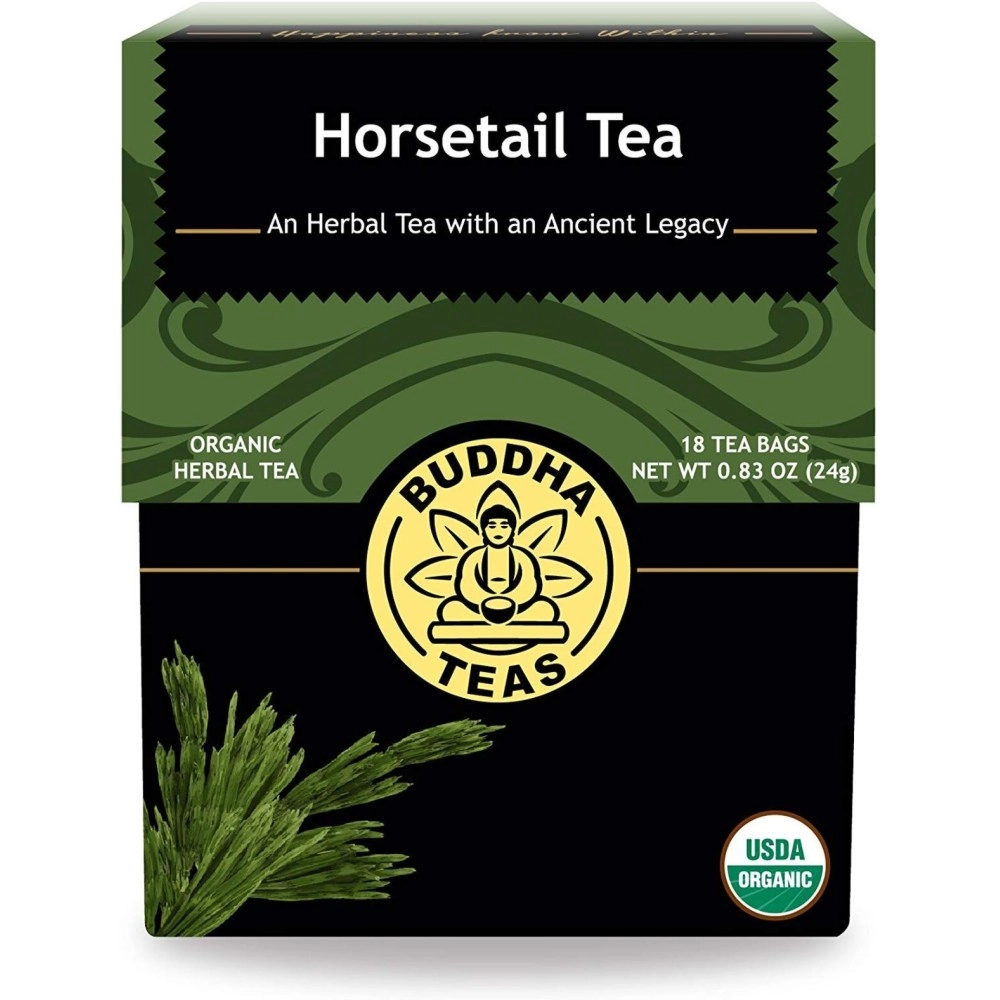 Organic Horsetail Tea, 18 Bleach-Free Tea Bags  Organic Caffeine Free Tea Optimizes Urinary Tract Health, Supports Hair Growth and Bone Development, Natural Source of Vitamin C and Fiber, No GMOs