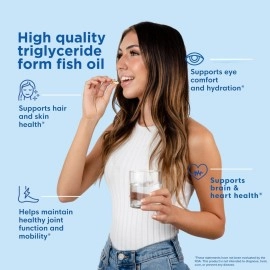 Naturenetics Omega-3 Fish Oil for Dry Eyes, Joint, Heart and Brain Health | No Fishy Burps, Natural Lemon Flavor | High Strength EPA and DHA | Wild Caught Fish, Non-GMO, Lab Tested | 180 Softgels