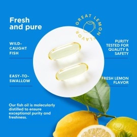 Naturenetics Omega-3 Fish Oil for Dry Eyes, Joint, Heart and Brain Health | No Fishy Burps, Natural Lemon Flavor | High Strength EPA and DHA | Wild Caught Fish, Non-GMO, Lab Tested | 180 Softgels