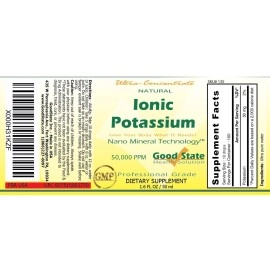 Good State Liquid Ionic Minerals - Potassium Ultra Concentrate - (10 Drops Equals 50 mg) (100 Servings per Bottle) Dietary Supplement 1.6 Fl.oz/50ml