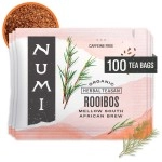 Numi Organic Tea Rooibos, 100 Count Box of Tea Bags, Bulk Non-GMO Biodegradable Tea Bags (Packaging May Vary), Organic Rooibos Tea, Caffeine Free Herbal Tea, Premium Non-Caffeinated Rooibos Tisane