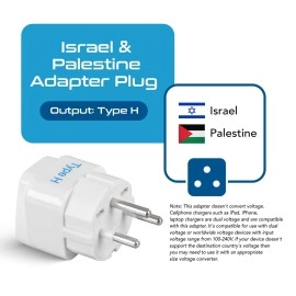 Ceptics UAE to Israel, Palestine Universal Travel Plug Adapter (Type H) - Charge your Cell Phones, Laptops, Tablets - Grounded - 3 Pack (GP-14-3PK)