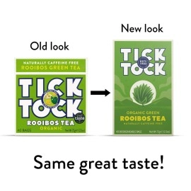 TICK TOCK TEAS Rooibos Green Organic Tea, Green Box, 2.5 Ounce