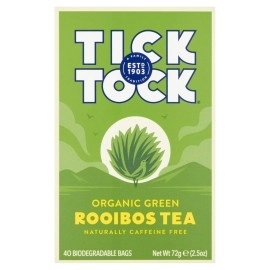 TICK TOCK TEAS Rooibos Green Organic Tea, Green Box, 2.5 Ounce