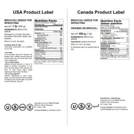 Broccoli Seeds for Sprouting, 1 Pound - Kosher, Bulk