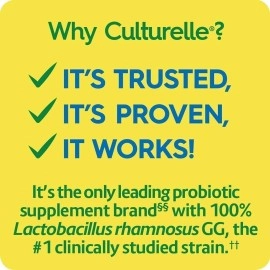 Culturelle Health & Wellness Daily Probiotic For Women & Men - 30 Count - 15 Billion CFUs & A Proven-Effective Probiotic Strain Support Your Immune System - Gluten Free, Soy Free, Non-GMO
