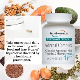 TRANSFORMATION THE GENESIS OF GOOD HEALTH Enzymes Adrenal Complex - 60 Capsules - Synergistic Formulation Herbs and Vitamins to Support a Endocrine System