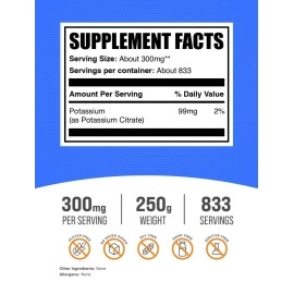 BulkSupplements Pure Potassium Citrate Powder