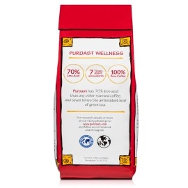 Puroast Low Acid Coffee Ground | Organic House Blend Ground | Medium Roast | High Antioxidants & High pH |No Bitter Aftertaste | Reduced Heartburn & GERD | Suitable for Cold Brew - 12 oz