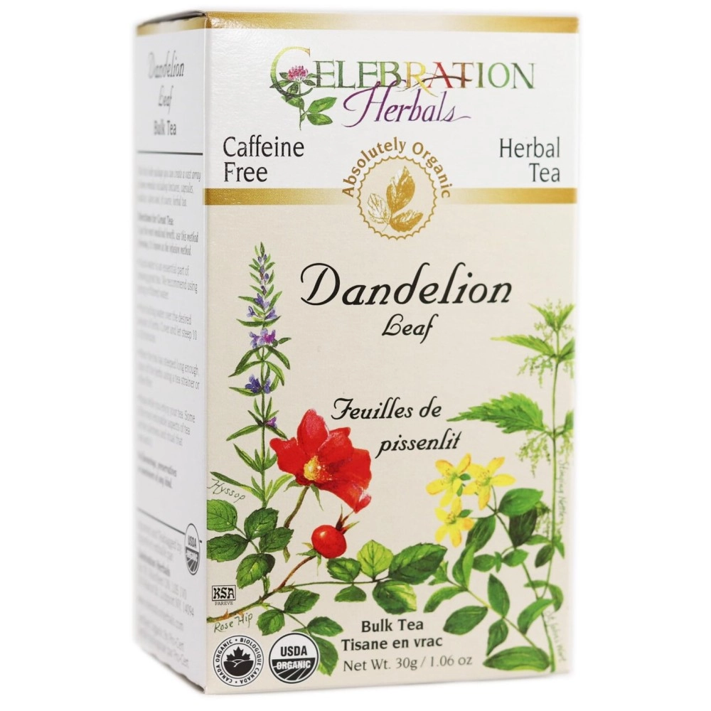 Celebration Herbals Organic Dandelion Leaf Tea - Organic, Kosher (Loose Leaf - 30g) | Taraxacum officinale Herbal Tea | Mild and Leafy, Valued in Herbal Traditions