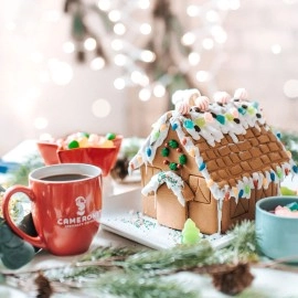 Cameron\'s Coffee Holiday Roasted Ground Coffee Bag, Flavored, Crme Brulee Latte, 12 Ounce