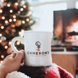 Cameron\'s Coffee Holiday Roasted Ground Coffee Bag, Flavored, Crme Brulee Latte, 12 Ounce