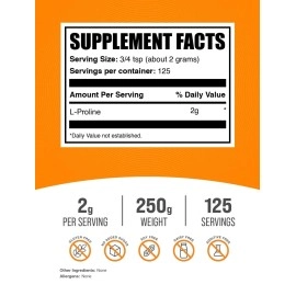 BulkSupplements L-Proline Powder (250 grammes)