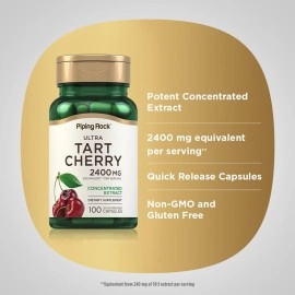Piping Rock Ultra Tart Cherry 1200 mg 100 Quick Release Capsules Dietary Supplement