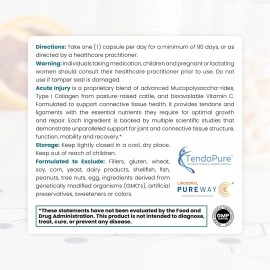 Pure Therapro Rx Acute Injury | Tendon & Ligament Support | Convenient Once a Day Clinical Dose | Supports Tendon Health, Movement & Physical Function | Pharm-Grade (90 Capsules)