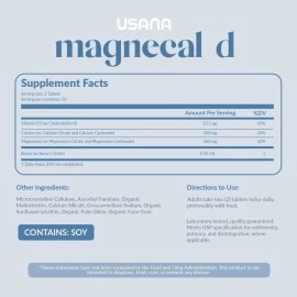 USANA - MagneCal D - Balanced Magnesium & Calcium with Vitamin D to Support Bone Health, Strength & Function for Optimal Wellness - 112 Tablets