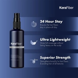 KeraFiber Fiber Hold Spray for Building Fibers | Strengthens Bond Between Fibers and Existing Hair - 4 Fl Oz