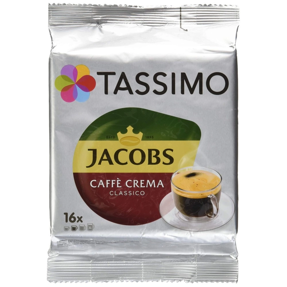 Tassimo Jacobs Caff Crema Classico, Coffee with Fine Cream, 16 T-Discs