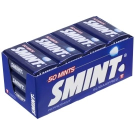 Smint XL Peppermint - Extra-large sugar-free mints - Long-lasting freshness anytime and anywhere - Gluten-free and vegan, 12-tin multipack (50 mints per tin)