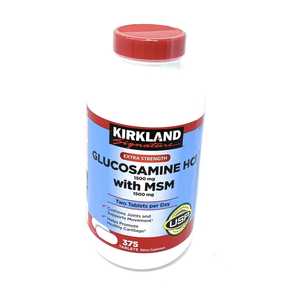Kirkland Signature Extra Strength Glucosamine HCI 1500mg With MSM 1500 mg 375 Tablets