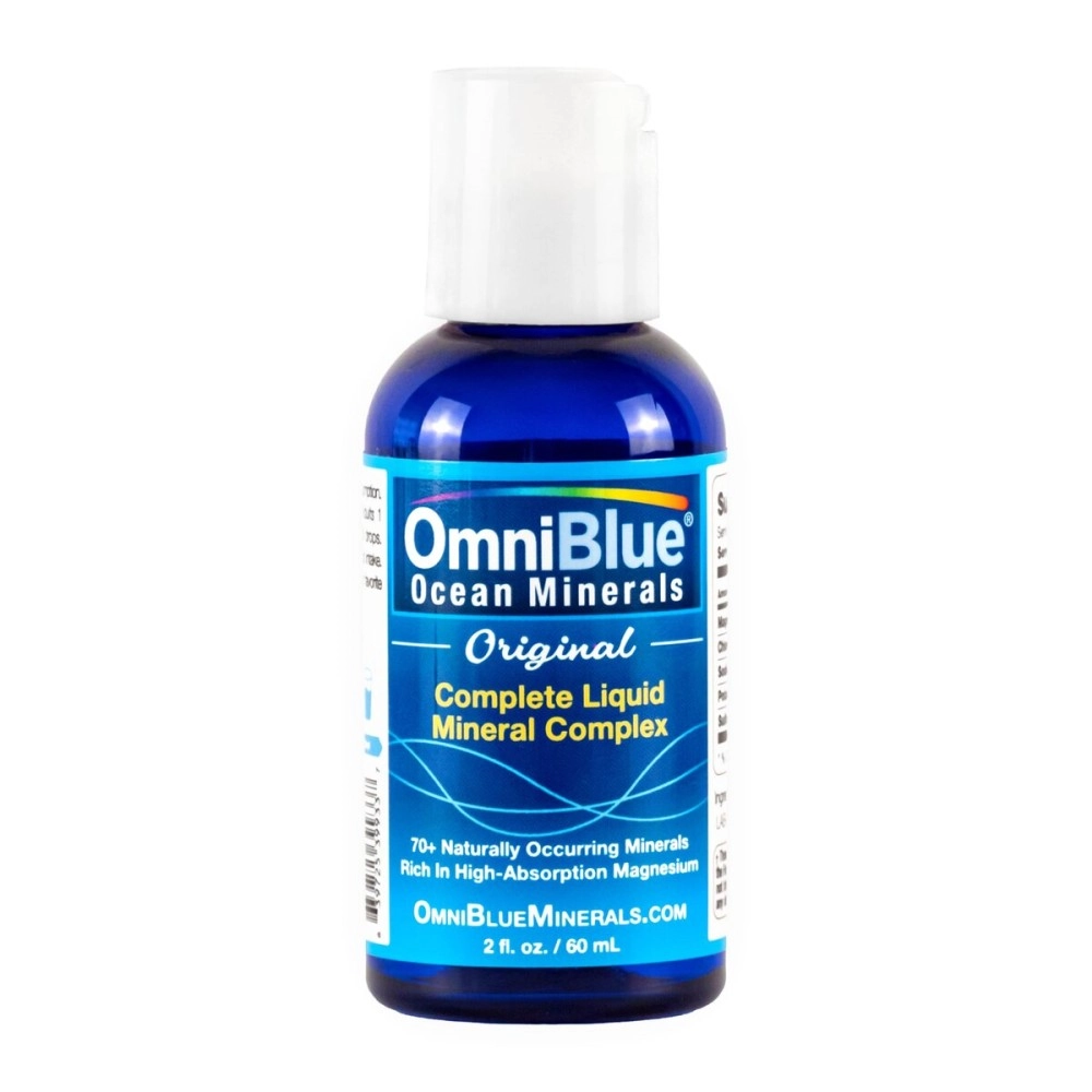 OmniBlue Ocean Minerals | 100 Percent Certified, Pure and Naturally Harvested Ocean Electrolytes as Naturally Occurring Macro & Trace Minerals | No Additives or Alterations 2 oz