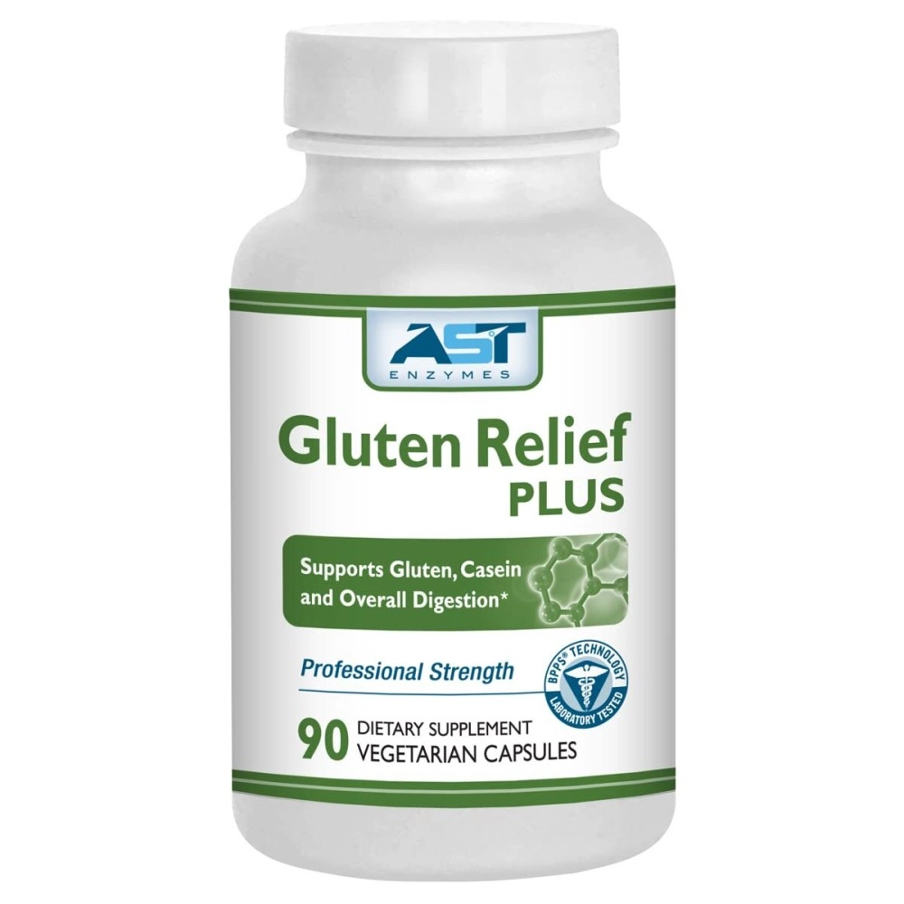 Gluten Relief Plus - 90 Vegetarian Capsules - Gluten Digestion Support - Premium Natural Digestive Enzyme Formula - Contains DPP-IV Enzyme Complex - AST Enzymes