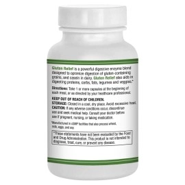 Gluten Relief Plus - 90 Vegetarian Capsules - Gluten Digestion Support - Premium Natural Digestive Enzyme Formula - Contains DPP-IV Enzyme Complex - AST Enzymes