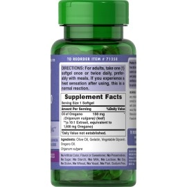 Oil of Oregano Extract by Puritan\'s Pride, Contains Antioxidant Properties*, 1500mg Equivalent, 180 Rapid Release Softgels