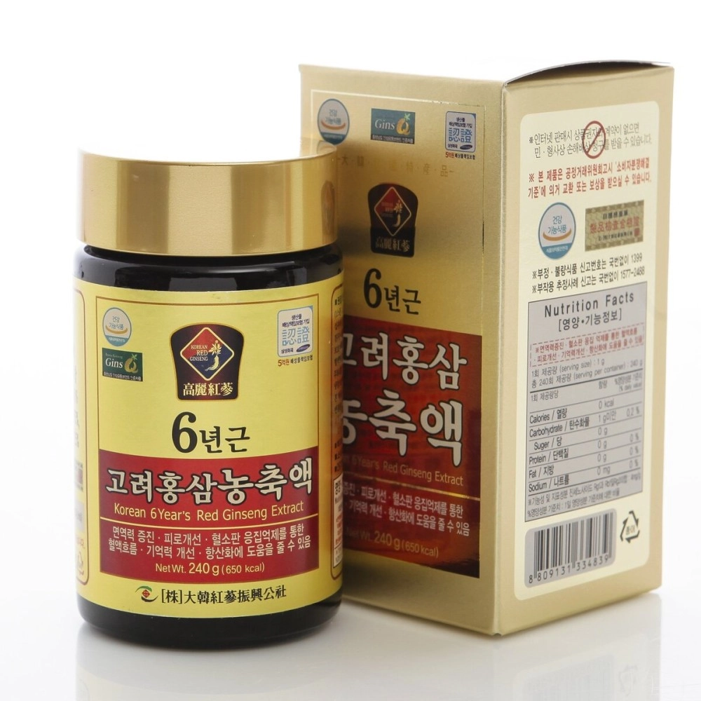 Dae Han Red Ginseng Promotion CO., LTD 240g(8.5oz), 100% Pure Korean 6years Root Extract, Saponin, Panax