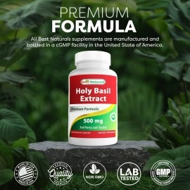 Best Naturals Holy Basil Stress Management 500 mg 120 Veggie Capsules