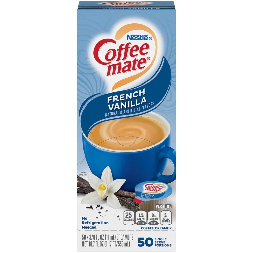 Nestle Coffee mate COFFEEMATE 35170BX French Vanilla Creamer.375oz, 50/Box