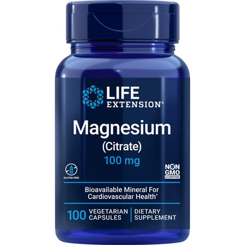 Life Extension Magnesium Citrate (100mg, 100 Capsules, Pack of 2)