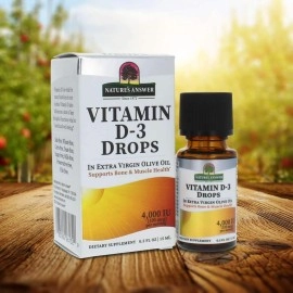 Nature\'s Answer Vitamin D-3 Drops 4000 IU 0.5 Fluid Ounce | Natural Immune Booster | Promotes Muscle and Bone Function | Supports Cardiovascular Health
