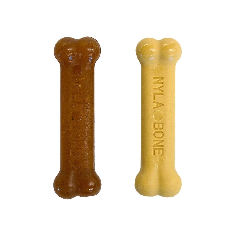 Nylabone Classic Puppy Chew Flavored Durable Dog Chew Toy Peanut Butter & Chicken Flavor X-Small/Petite - Up to 15 lbs.