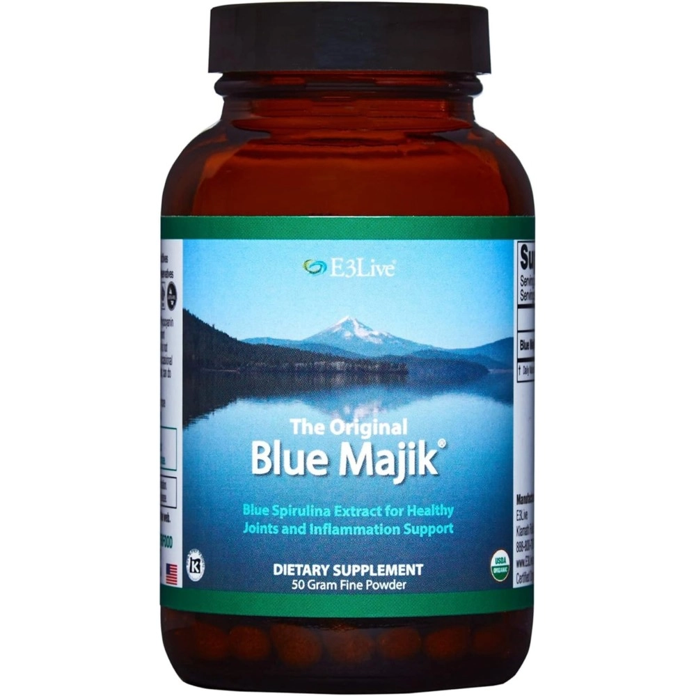 E3LIVE Blue Majik - Proprietary Phycocyanin Extract for Anti-Inflammatory Support - 30% Phycocyanin Content - Chemical-Free 50 Grams
