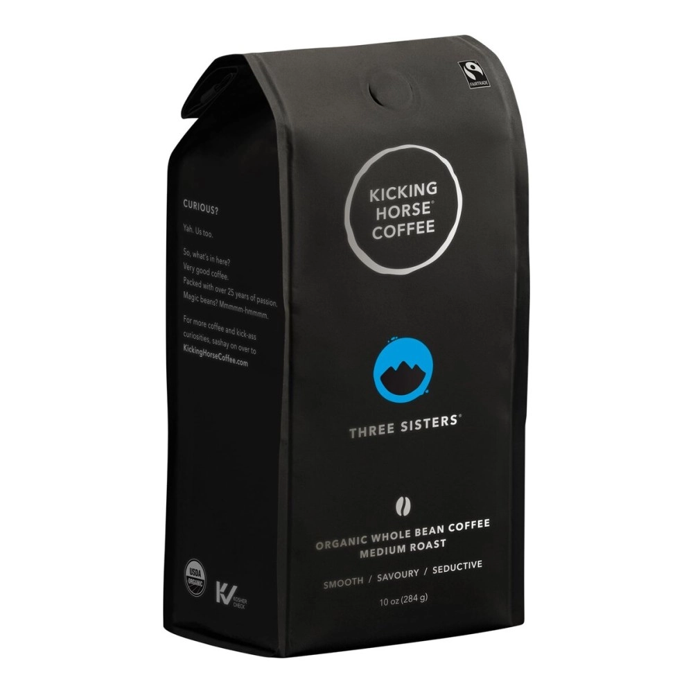 Kicking Horse Coffee, Three Sisters, Medium Roast, Whole Bean, 10 oz